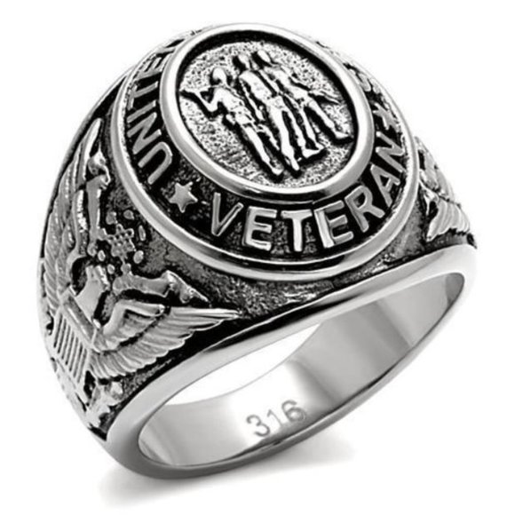 STAINLESS STEEL United States Veteran Epoxy Ring - Picture 13 of 13
